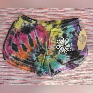 NWT Pop Surf Multicolor Tie-Dye Y2K Style Athletic Lounge Beach Shorts Large
